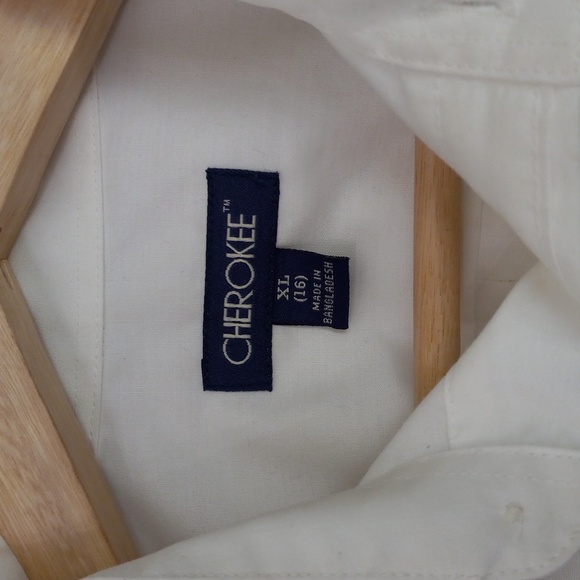 CHEROKEE Boys Dress Long Sleeve Shirt White Sz XL ( 16 ) - Picture 4 of 11